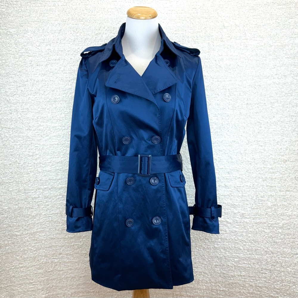 Joan Rivers Blue Trench Coat XXS